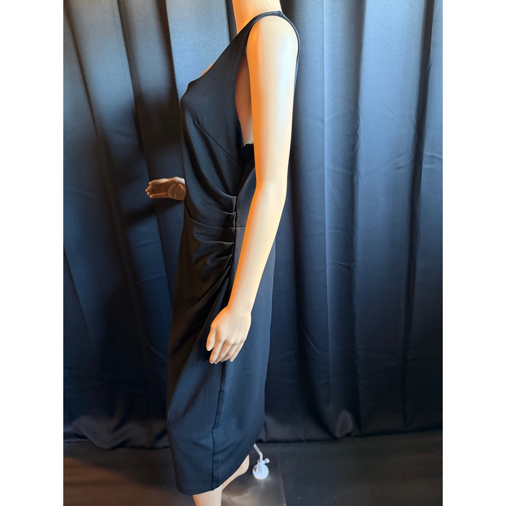 Express Black Ruched Sheath Dress Sz Lg NWT Minimalist Quiet Luxury Coaktail 90s - Picture 11 of 15